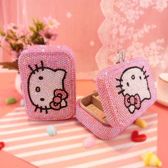 Hello Kitty Jewelry Box Organizer Y2K Pink Crystal Special Edition Sanrio Cat - Picture 5 of 17